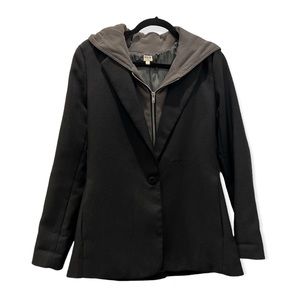 UNIQ Black Hooded Blazer